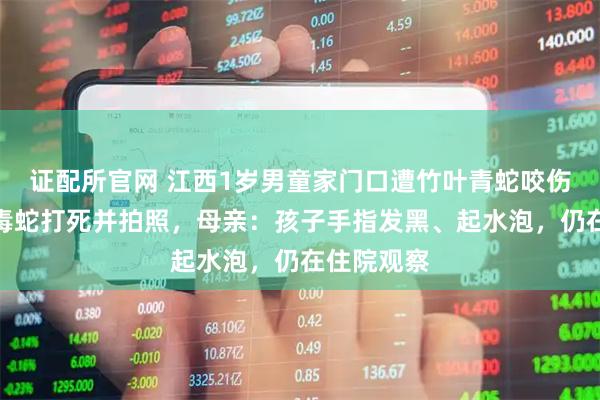 证配所官网 江西1岁男童家门口遭竹叶青蛇咬伤，家人将毒蛇打死并拍照，母亲：孩子手指发黑、起水泡，仍在住院观察